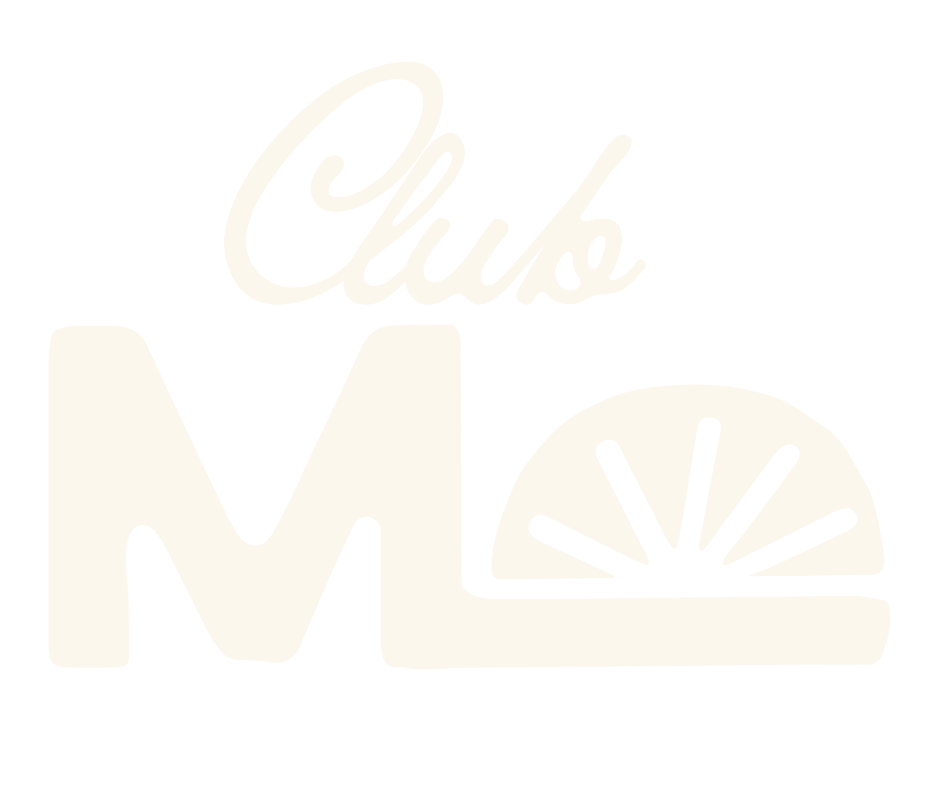 Decorative cream text 'Club ML' on a transparent background